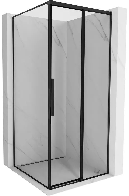 Mexen Rox kabina prysznicowa rozsuwana prawa 100 x 100 cm, czarna ramka, czarna - 8C2-100-100-70-70-P