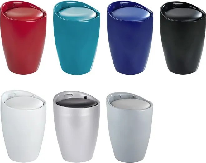 Pufa CANDY GREY - kosz na pranie, 2w1, WENKO