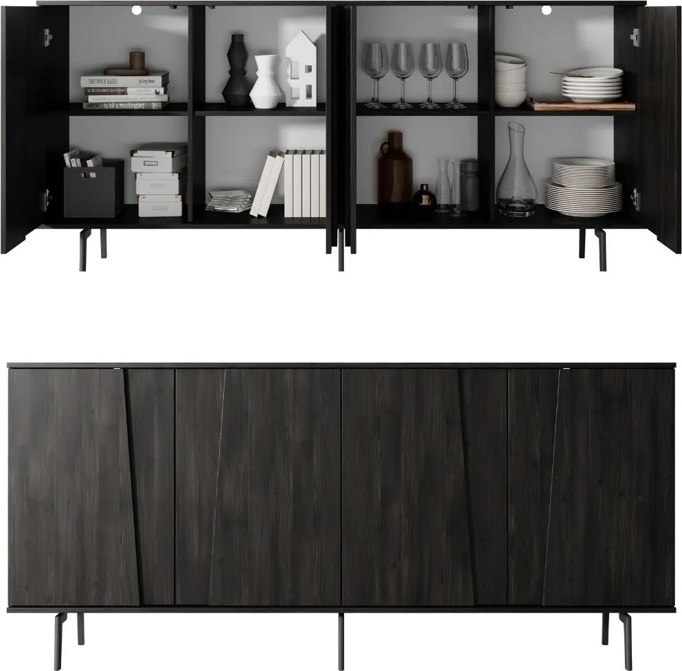 Komoda Velar o szerokości 200 cm, kolor sosna czekoladowa