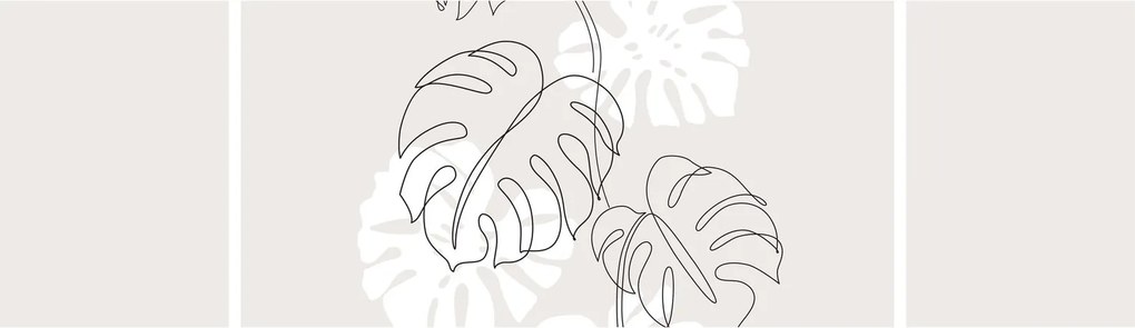 Obraz - Line art monstera N⁰3 (170x50 cm)
