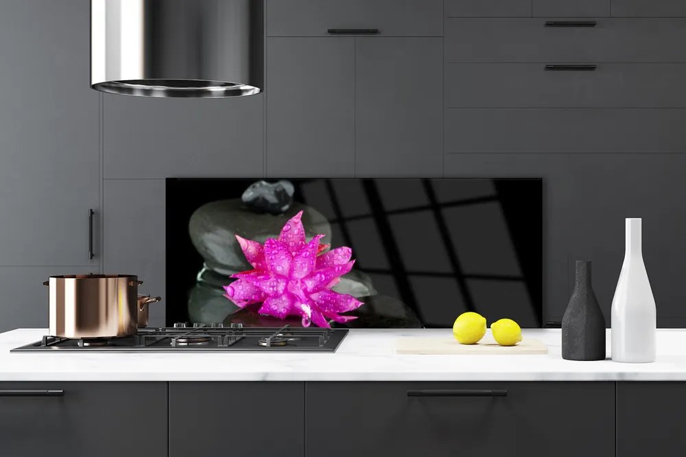 Panel Kuchenny Elegancja Zen: Kwiat I Głazy