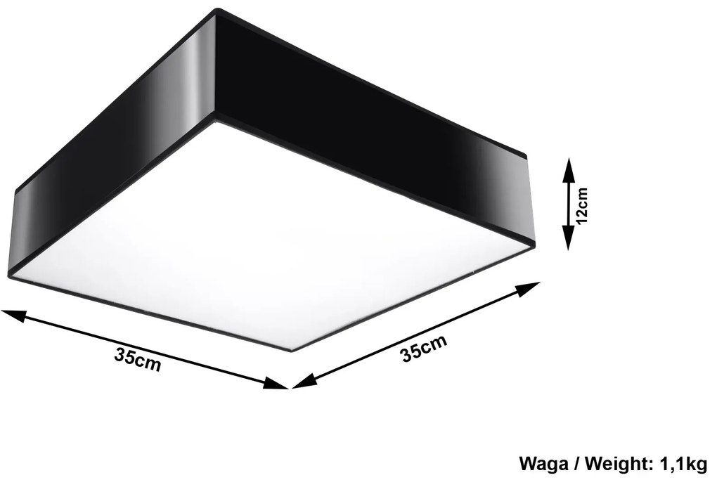 Nowoczesny kwadratowy plafon E796-Horux - czarny