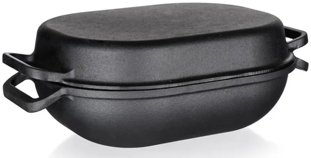 Podłużna żeliwna brytfanna 3 + 4L - Daxer 5X