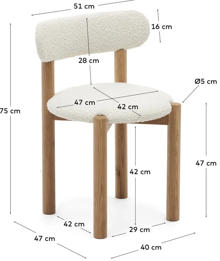 Białe krzesła zestaw 2 szt. Nebai – Kave Home