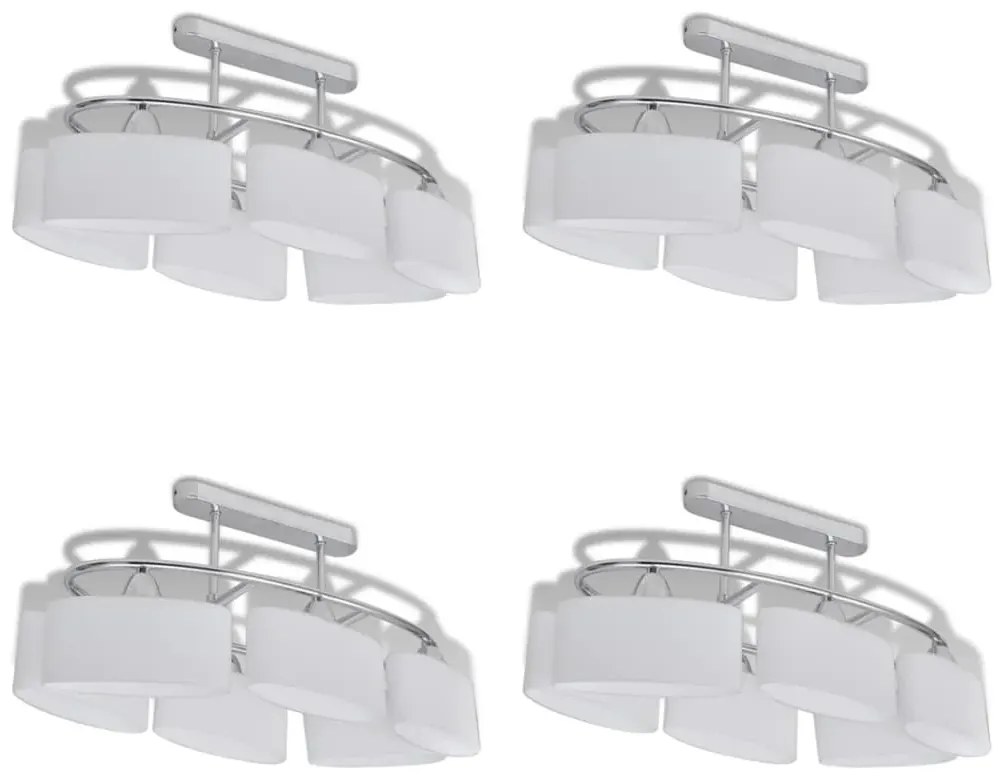 Srebrna lampa sufitowa szklana 4 sztuki - 5X EX134 H6-M28