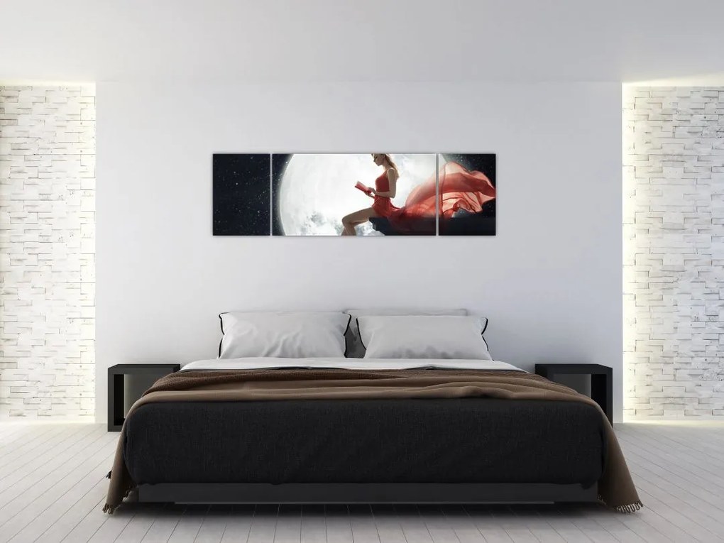 Obraz - Kobieta w świetle księżyca (170x50 cm)