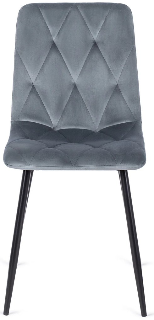 Zestaw stół Okrągły LINO 100 cm Orzech/Czarny i 4 Krzesła Tapicerowane do Salonu ROBIN Szare Welurowe Nowoczesne Loft