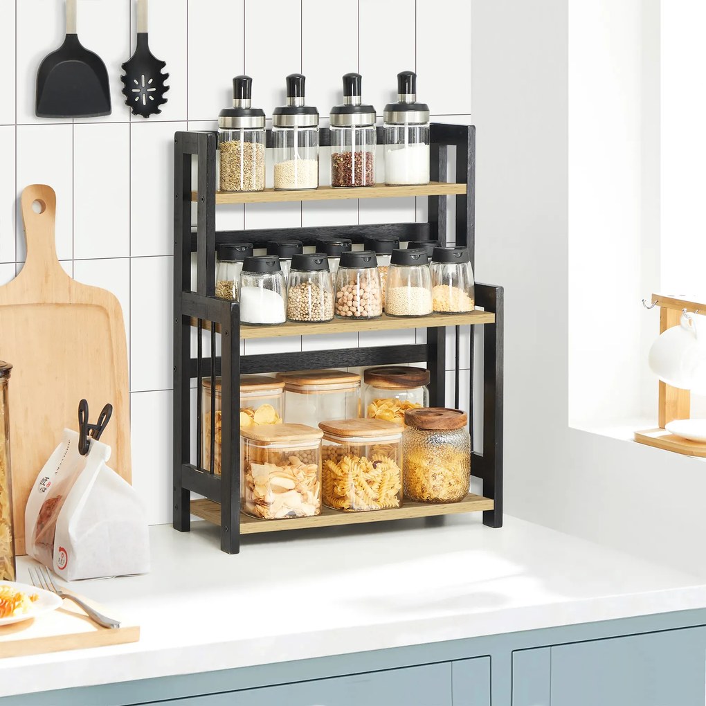 Trzypoziomowa półka na przyprawy do kuchni dąb artisan D2-T35