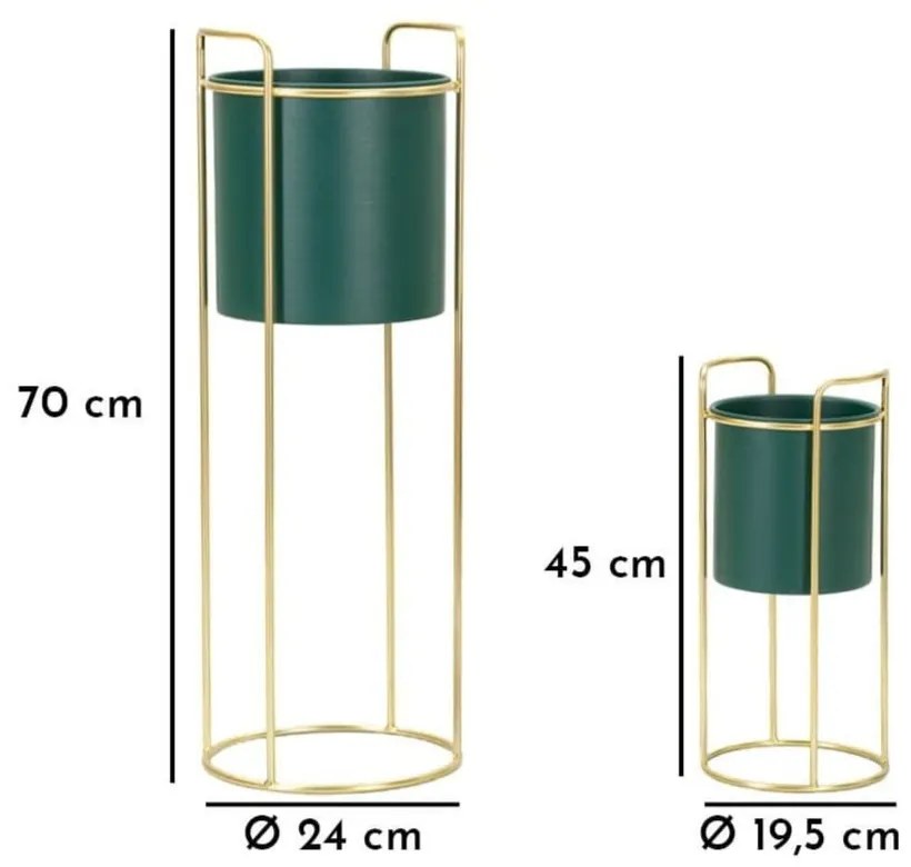 Metalowe osłonki na doniczki zestaw 2 szt. ø 24 cm Grent Slim – Mauro Ferretti