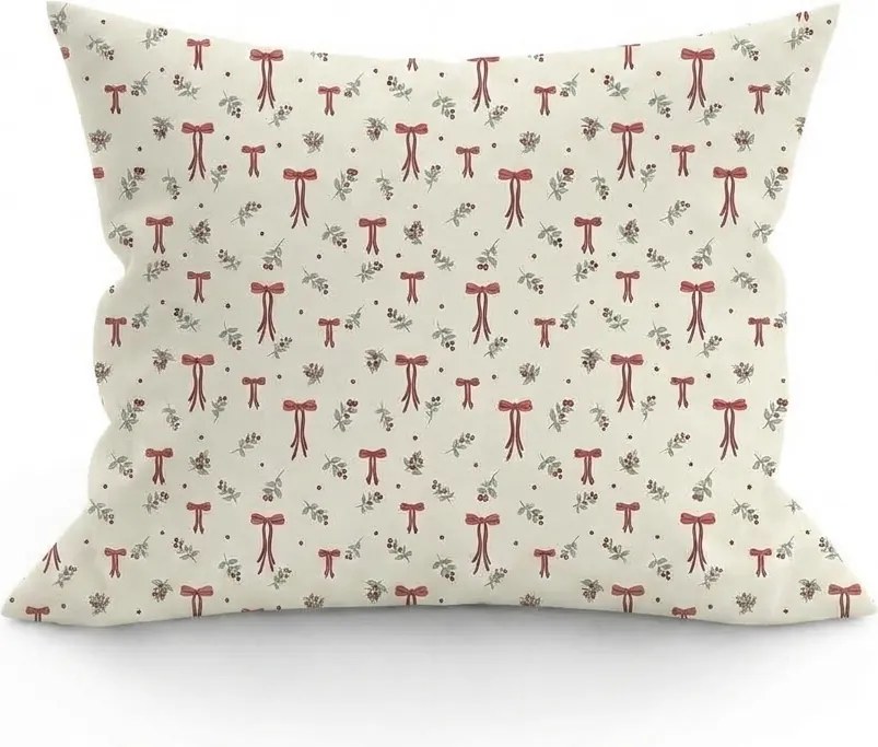 Polibawełniana poszewka na poduszkę HOLLY BOWS POLY 45x45 cm, kolorowa