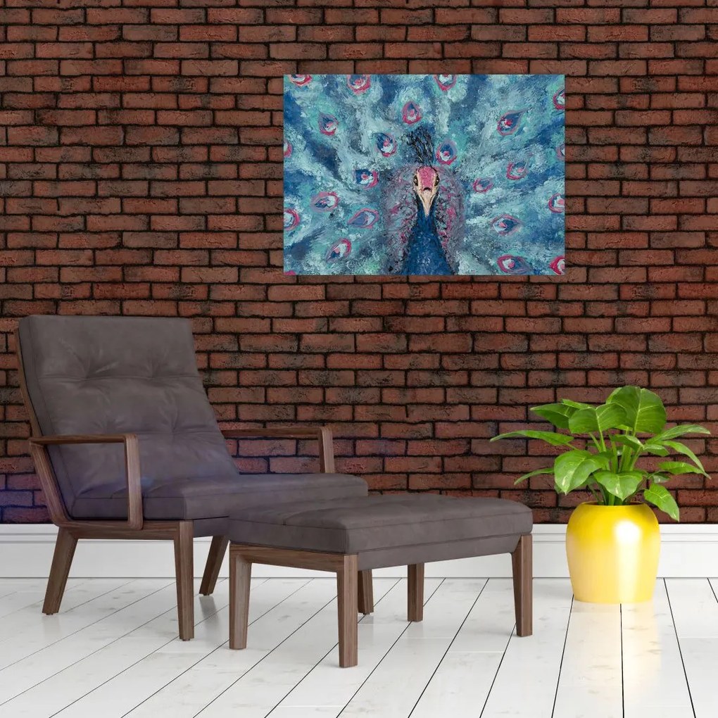 Obraz namalowanego pawia (70x50 cm)