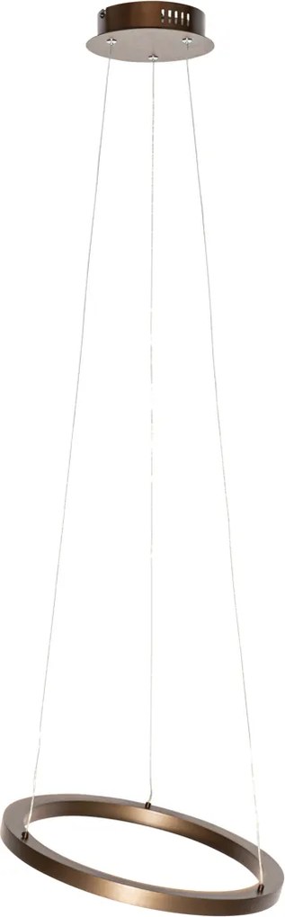 Brązowa lampa wisząca 40 cm w komplecie z diodą LED, 3-stopniowa regulacja jasności - Girello