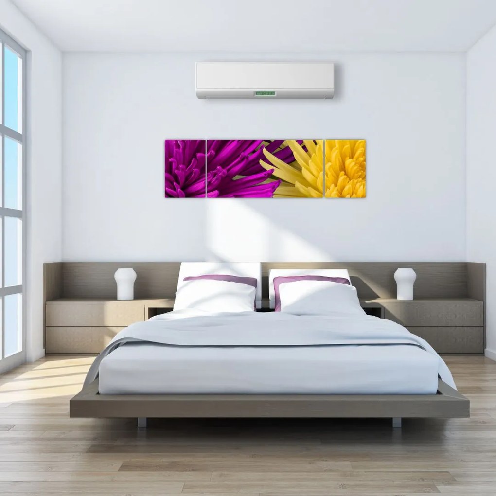 Obraz - szczegóły kwiatów (170x50 cm)