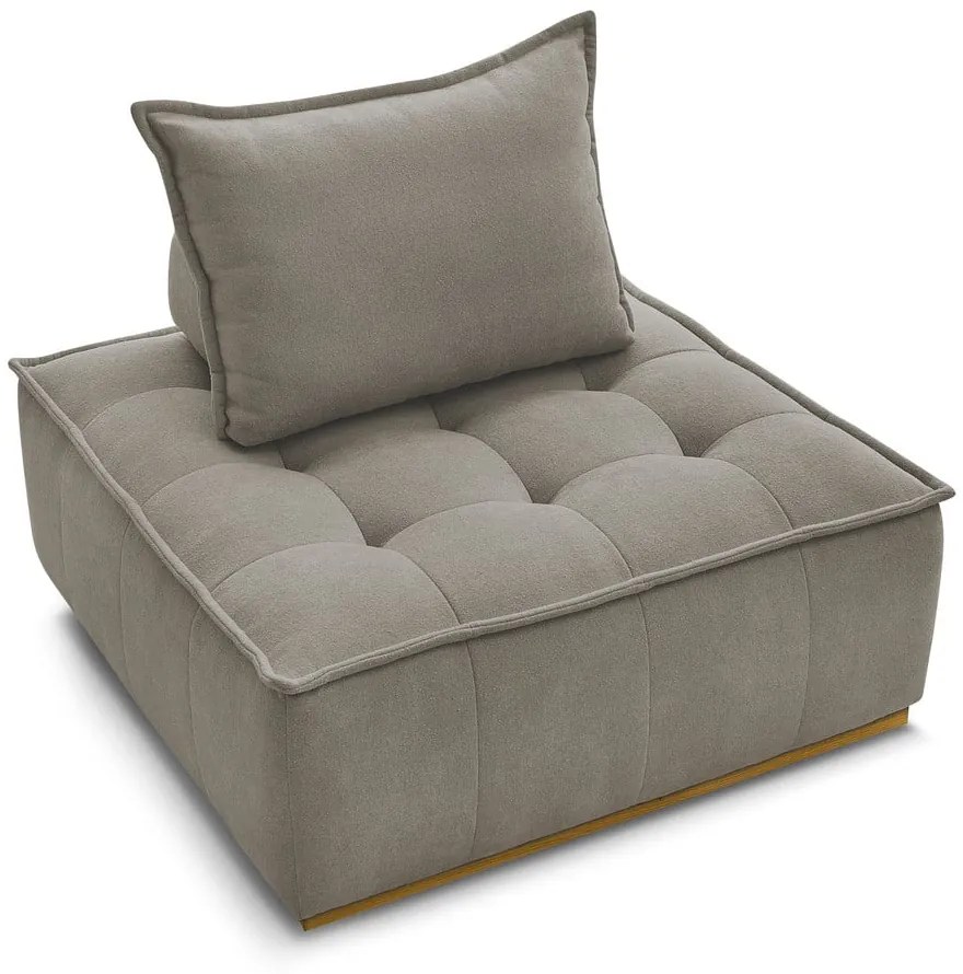 Szarobrązowy fotel z tkaniny szenilowej Elisa – Bobochic Paris