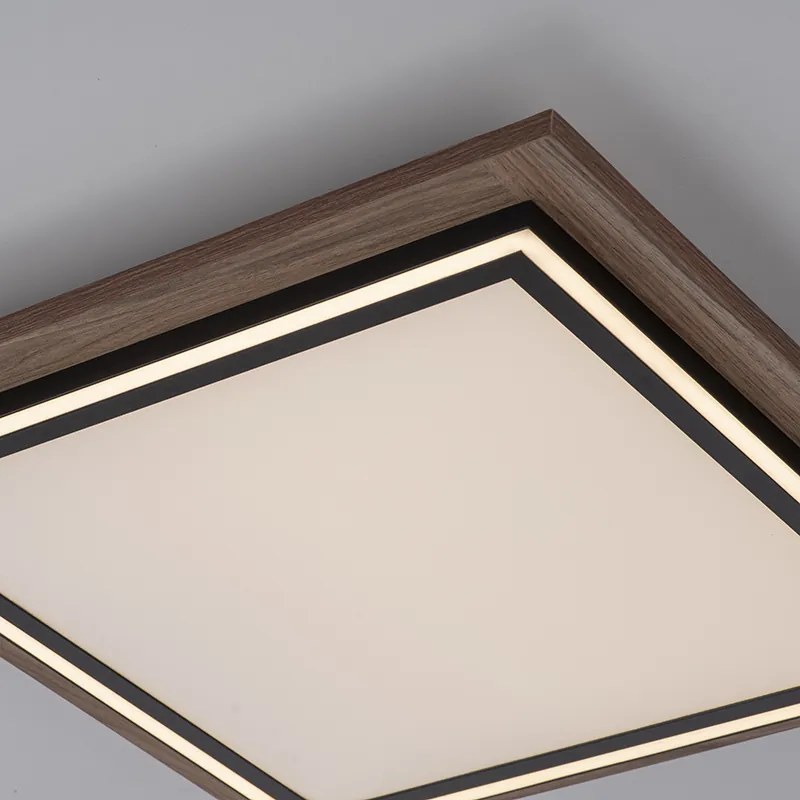 Lampa sufitowa drewniana kwadratowa w tym LED z pilotem - Ajdin Nowoczesny Oswietlenie wewnetrzne