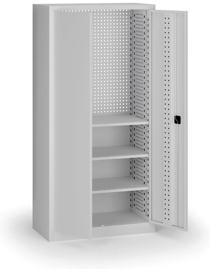 Szafa warsztatowa, 3 półki, 1950 × 950 × 500 mm, szare drzwi