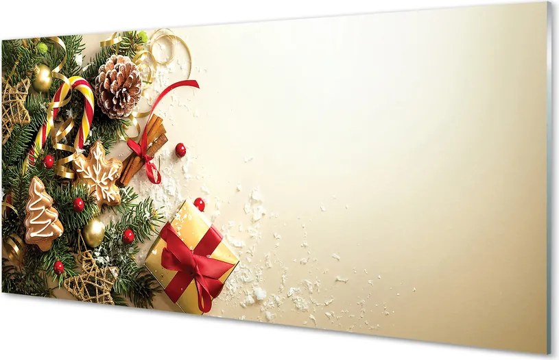 Panel szklany do Kuchni Zimowa Kompozycja z Piernikami