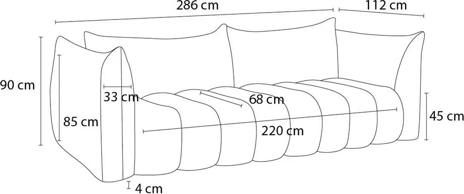 Szara sofa z materiału bouclé 286 cm Azra – Bobochic Paris