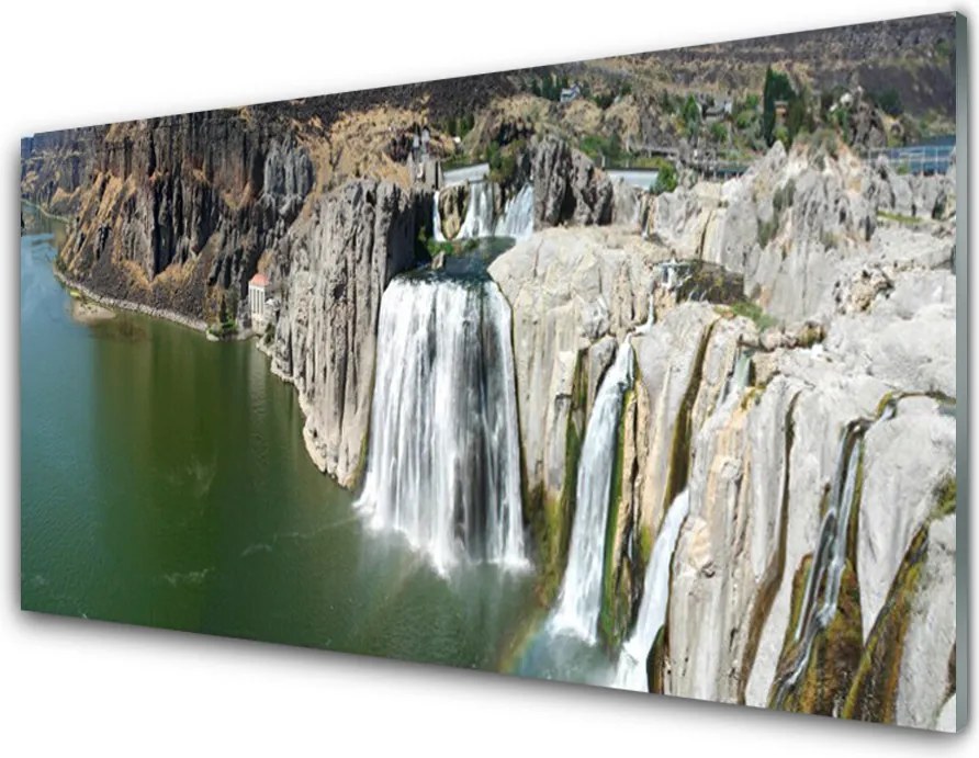 Panel Kuchenny Wodospad Wpadający Do Jeziora