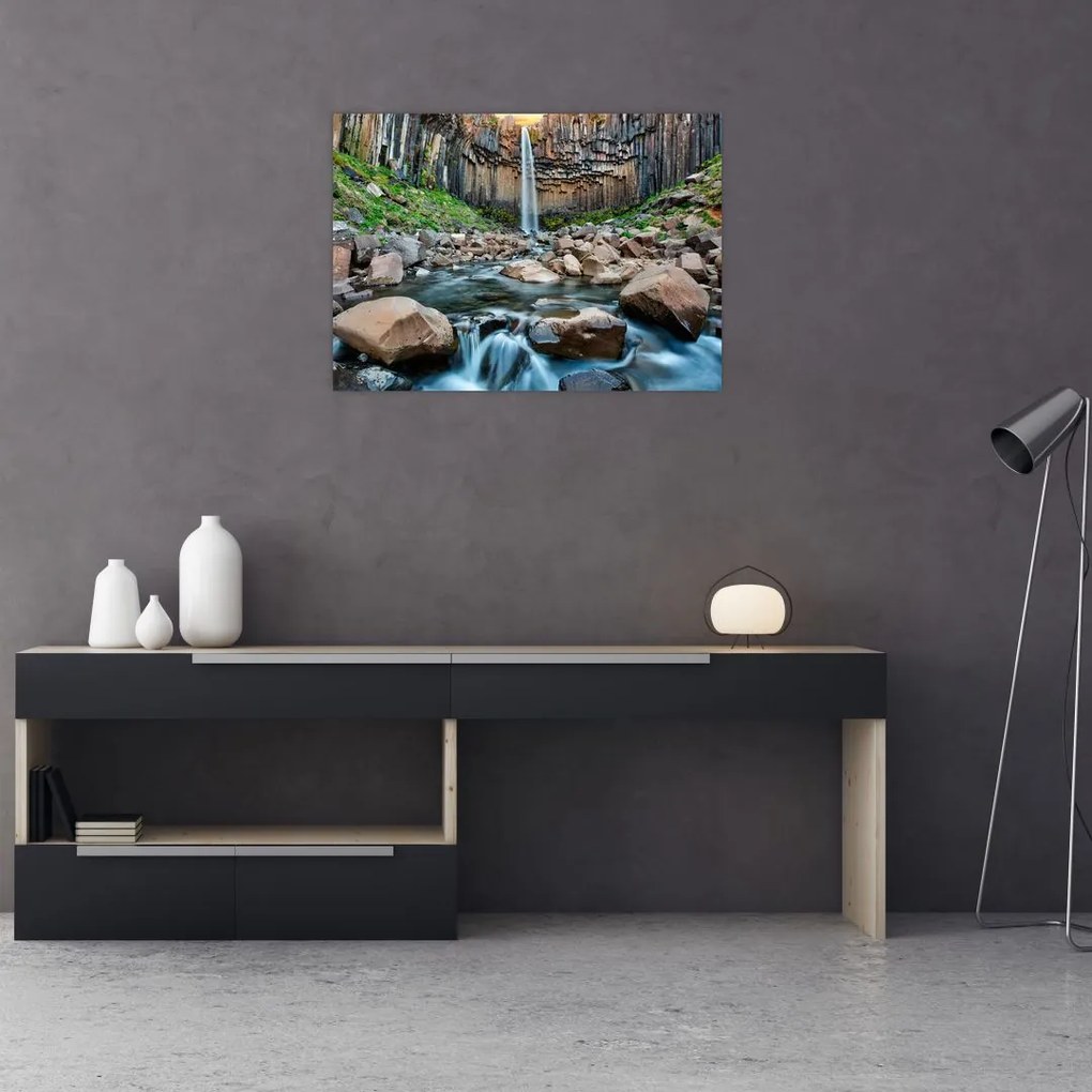 Obraz - Wodospad Svartifoss, Islandia (70x50 cm)