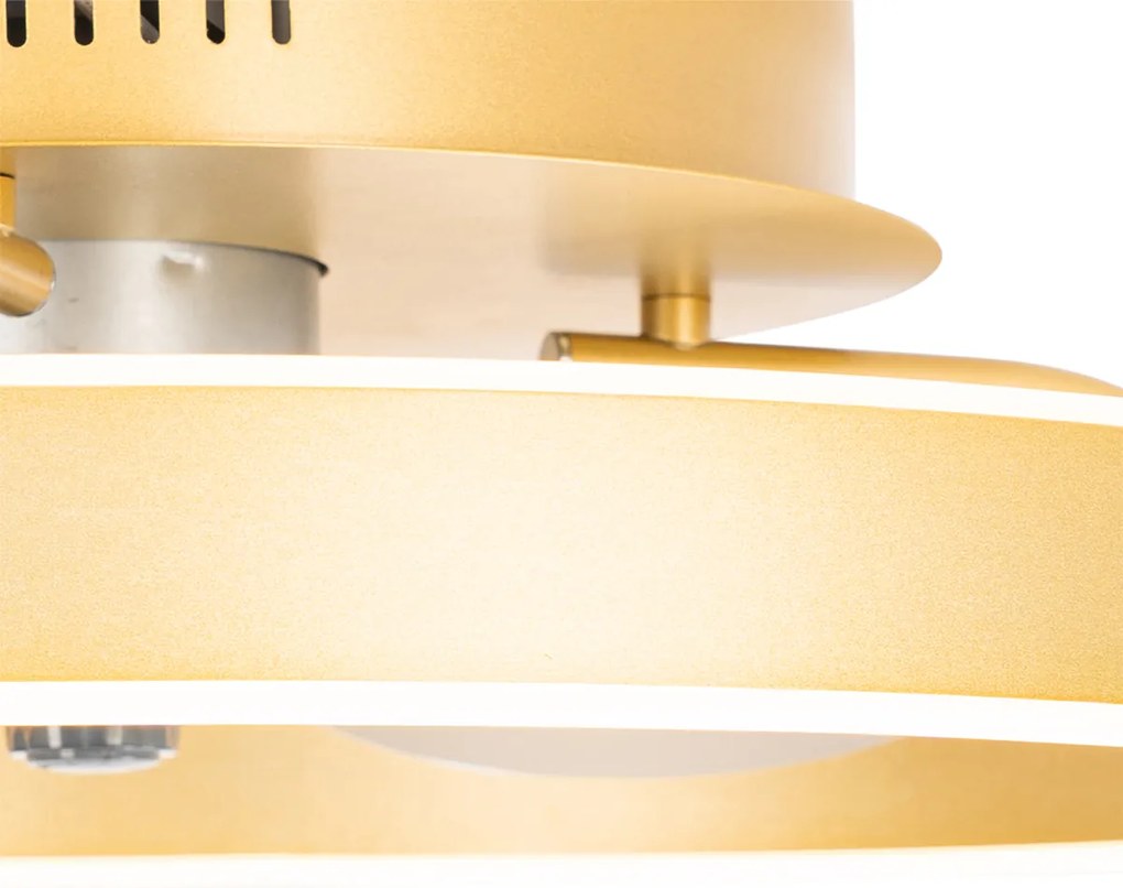 Mosiężny Wentylator sufitowy z lampą z LED z pilotem - Maddy Nowoczesny Oswietlenie wewnetrzne