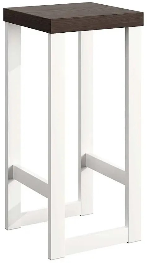 Czarny drewniany taboret loft T3-T60