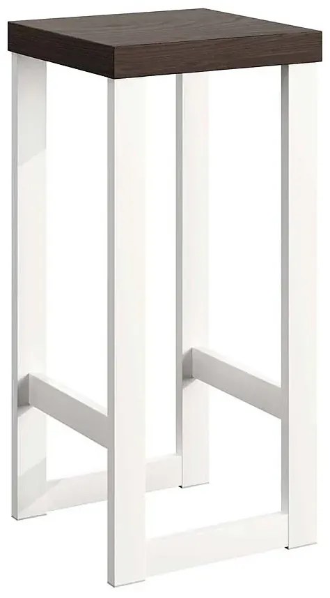 Czarny drewniany taboret loft Tida 7X