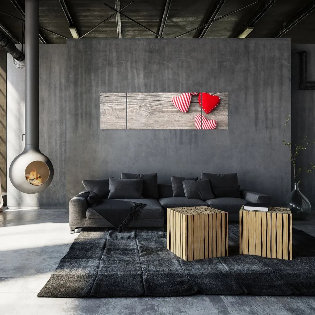 Obraz - Serca (170x50 cm)