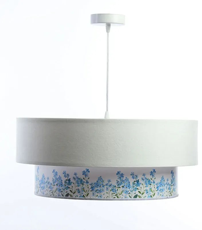 Biała lampa wisząca z welurowym kloszem - 3X S427 M1-Z60