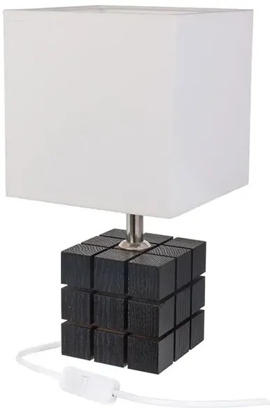 Czarna drewniana lampka stołowa kostka - 3X S230 H3-D12