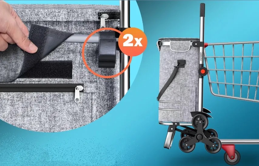 Monzana Torba na zakupy na kółkach do schodów COMFORT, 50l, szara