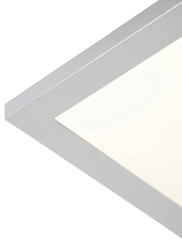 Zewnetrzna Elegancka prostokątna lampa sufitowa chromowa z wbudowanym LED IP44 - Flat Nowoczesny Oswietlenie zewnetrzne