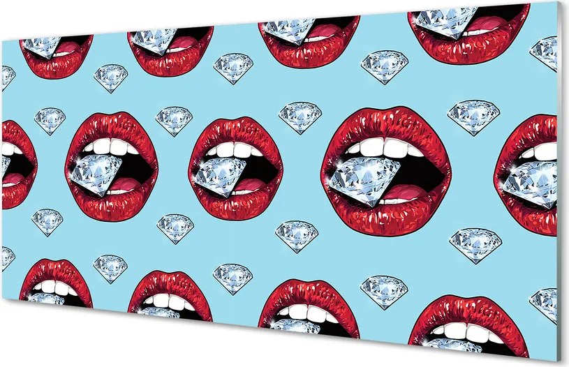 Szklany Panel Diamentowe Usta