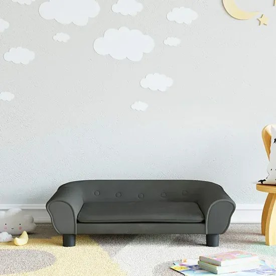 Dziecięca sofa z aksamitnym wykończeniem antracyt - Pergio