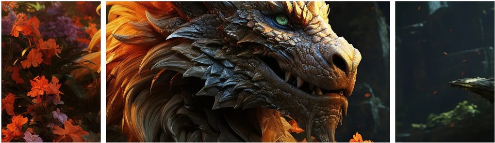 Obraz - Smok (170x50 cm)