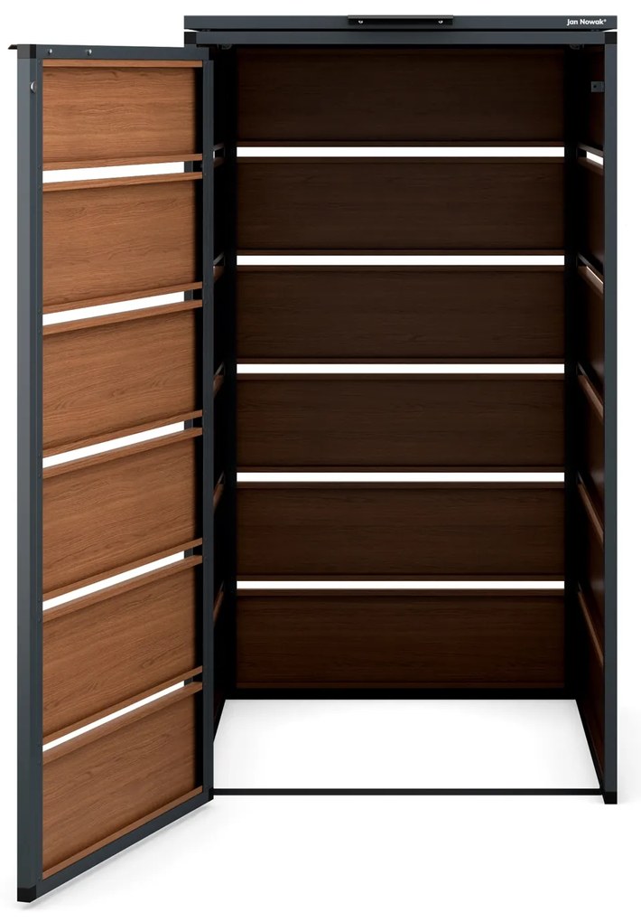 Zabudowa śmietnikowa 240L jednokomorowa, antracyt - orzech
