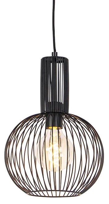 Designerska lampa wisząca czarna - Wire Whisk