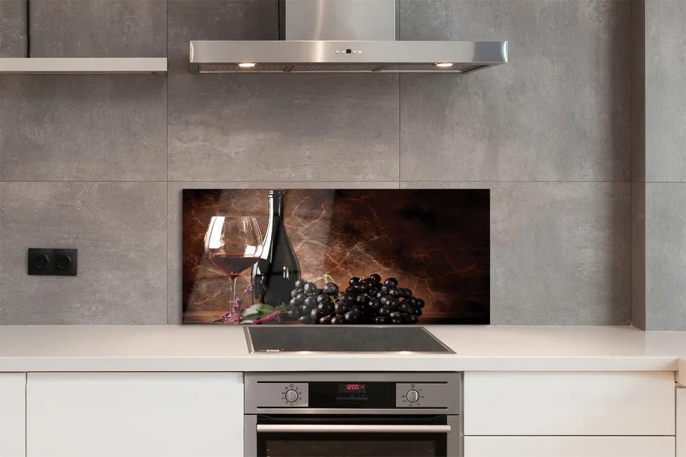 Szklany Panel Rubinowe Wino w Kieliszku