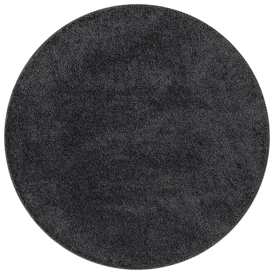 Ciemnoszary pluszowy dywan okrągły 160 Temaro 3XZ8-S26