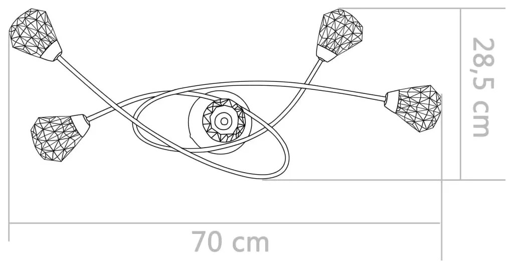 Lampa sufitowa z wygiętymi ramionami EX202-Telva