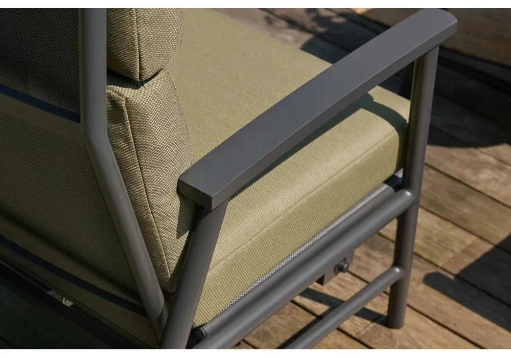 Zielony aluminiowy zestaw mebli ogrodowych dla 5 osób Flora – Hartman