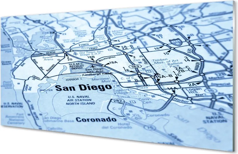 Szklany Panel Szczegółowa Mapa Metropolii