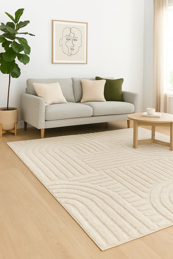 Dywan nowoczesny 3D Arc kremowy 120 cm x 170 cm