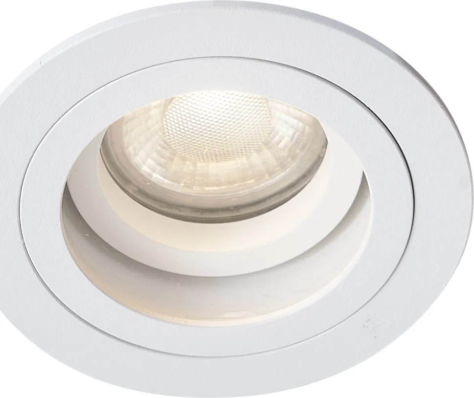 Zestaw 6 nowoczesnych reflektorów wpuszczanych, białych, obrotowych i uchylnych IP44 - Chuck