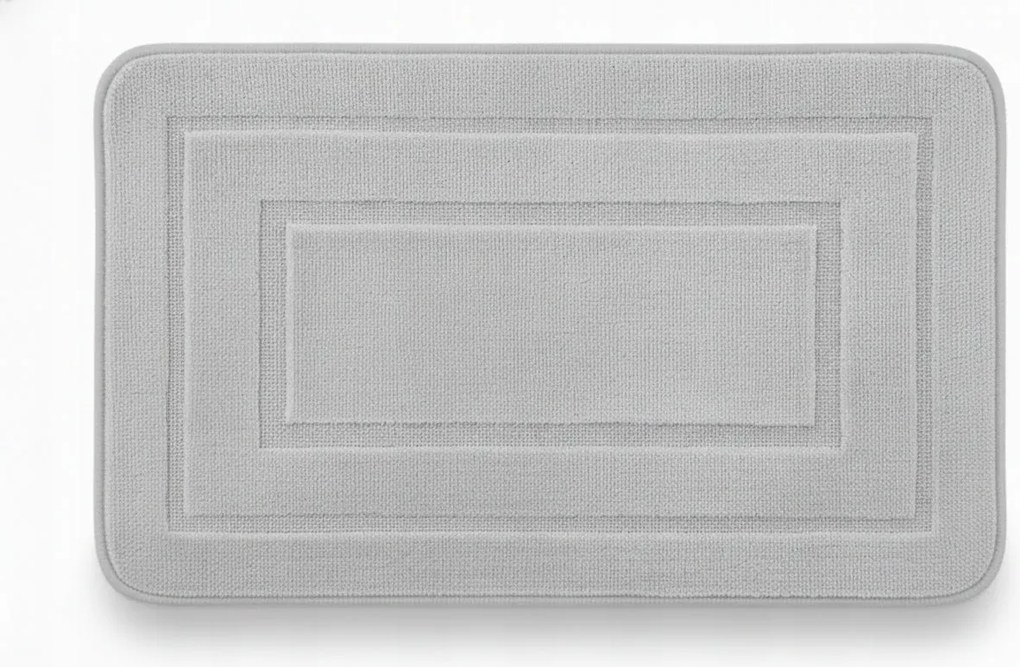 Szary Dywanik Łazienkowy 50x80 cm Dekoracyjny gumowy spód Antypoślizgowy
