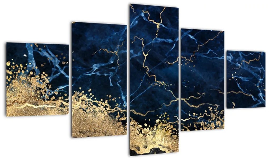 Obraz - Ciemnoniebieski marmur (125x70 cm)