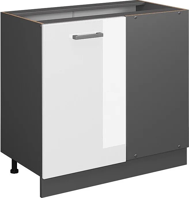 Szafka narożna biały wysoki połysk 86x46x81.6 r-line