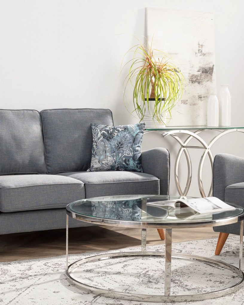Sofa Venuste denim blue/brown 2-os.