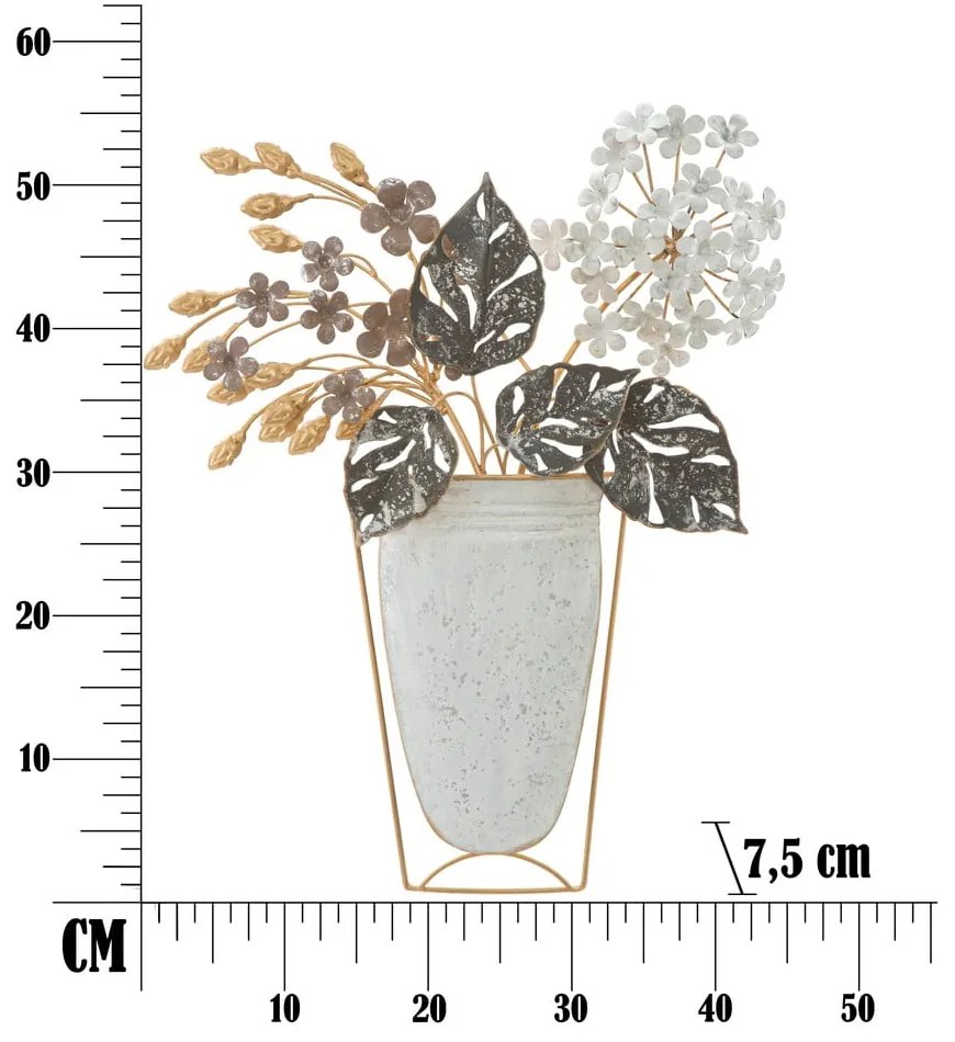 Metalowa dekoracja ścienna 45,5x53 cm Floral – Mauro Ferretti