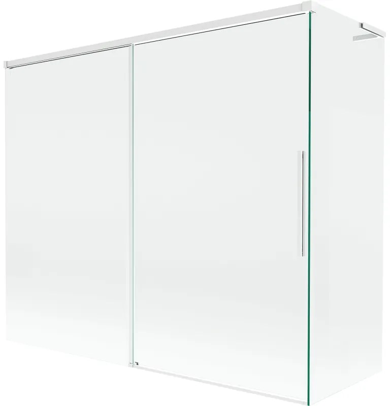 Mexen Rox L parawan nawannowy 2-skrzydłowy rozsuwany 190 + 80 x 150 cm, transparent, biały - 8C9L-190-080-20-00